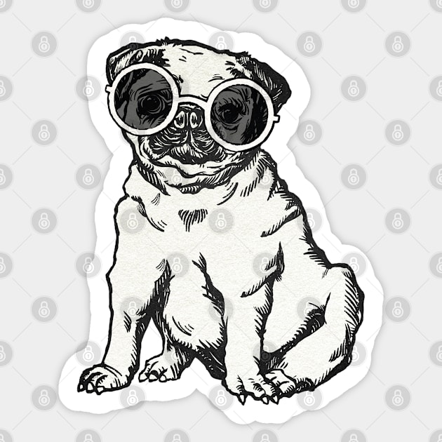 Cool Pug Sticker by Norzeatic